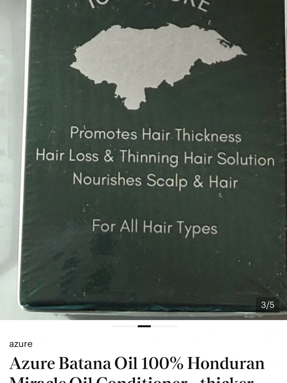 Azure Batana hair growth oil